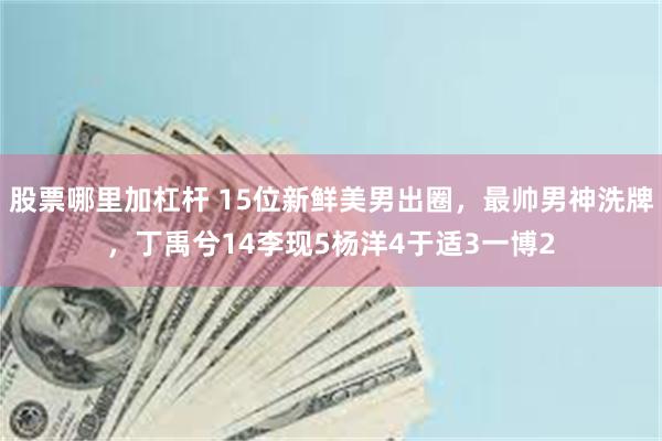 股票哪里加杠杆 15位新鲜美男出圈，最帅男神洗牌，丁禹兮14李现5杨洋4于适3一博2