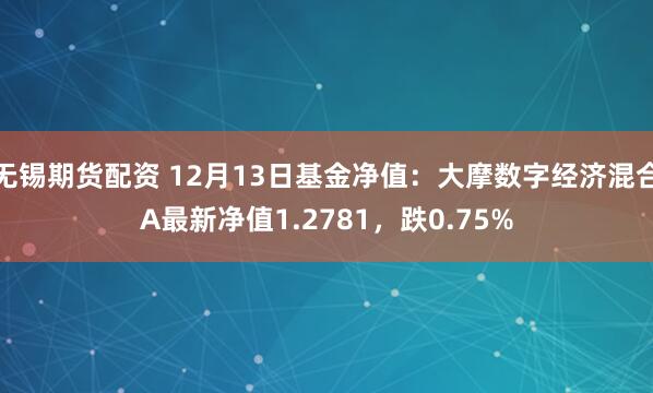 无锡期货配资 12月13日基金净值：大摩数字经济混合A最新净值1.2781，跌0.75%