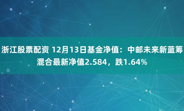 浙江股票配资 12月13日基金净值：中邮未来新蓝筹混合最新净值2.584，跌1.64%