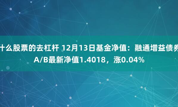 什么股票的去杠杆 12月13日基金净值：融通增益债券A/B最新净值1.4018，涨0.04%