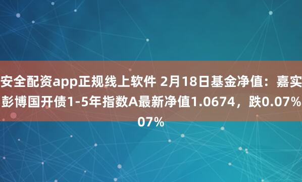 安全配资app正规线上软件 2月18日基金净值：嘉实彭博国开债1-5年指数A最新净值1.0674，跌0.07%